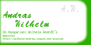 andras wilhelm business card